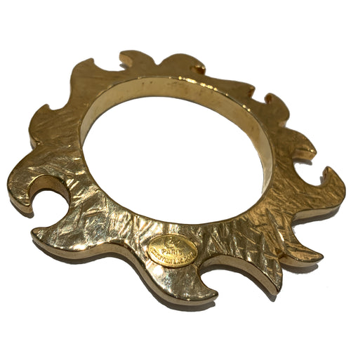 Vintage Lacroix Sun Shaped Gold Toned Bangle