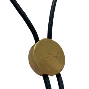 Vintage Versace Gold and Black Bolo Neck Tie with Gold Tips