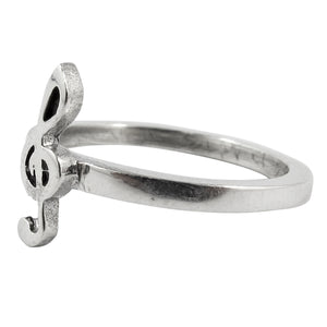 William Griffiths Sterling Silver Treble Clef Music Note Stack Ring