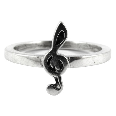 William Griffiths Sterling Silver Treble Clef Music Note Stack Ring