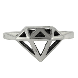 William Griffiths Sterling Silver 3D Diamond Stack Ring