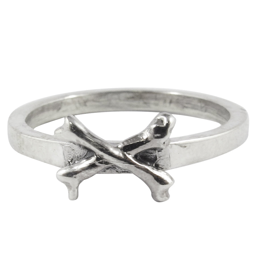 William Griffiths Sterling Silver Small Crossed Bones Stack Ring