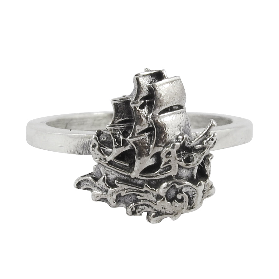 William Griffiths Sterling Silver Small Ship Stack Ring