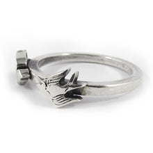 Load image into Gallery viewer, William Griffiths Sterling Silver 2 Birds Stack Ring