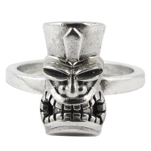 Load image into Gallery viewer, William Griffiths Sterling Silver Large Tiki Mask Stack Ring
