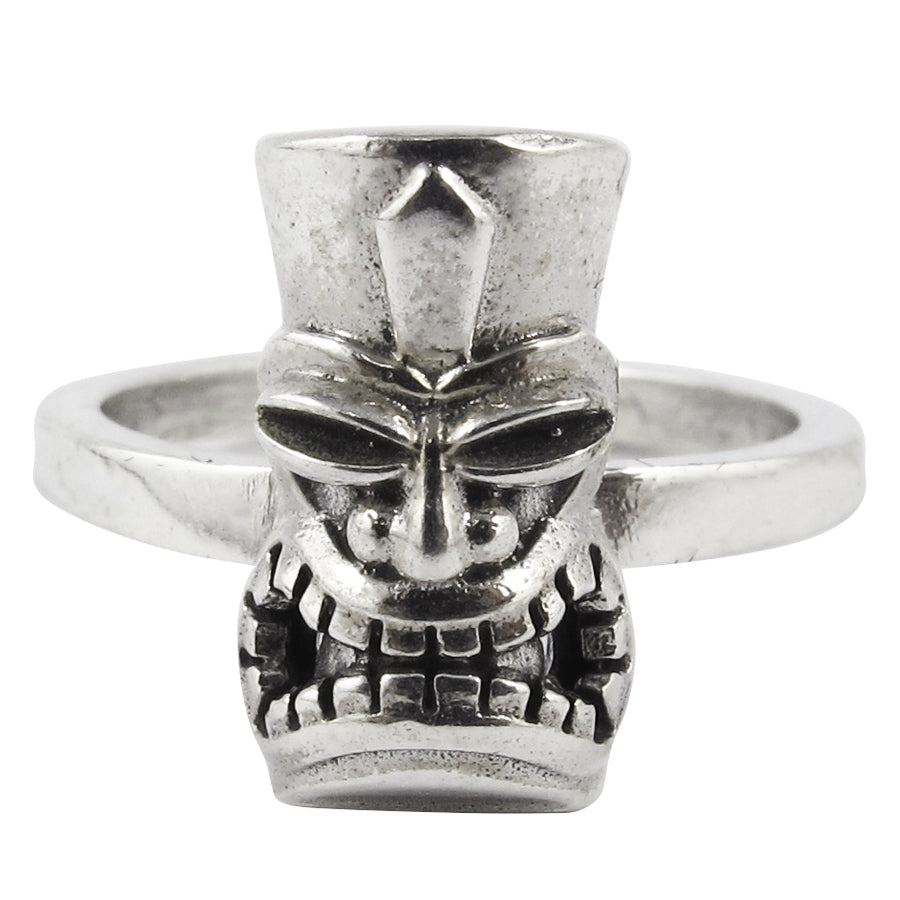 William Griffiths Sterling Silver Large Tiki Mask Stack Ring
