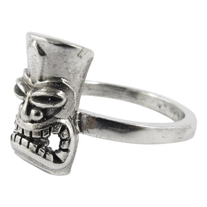 William Griffiths Sterling Silver Large Tiki Mask Stack Ring