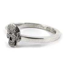 Load image into Gallery viewer, William Griffiths Sterling Silver Small Sugar Skull Stack Ring