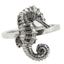 Load image into Gallery viewer, William Griffiths Sterling Silver Large Seahorse Stack Ring