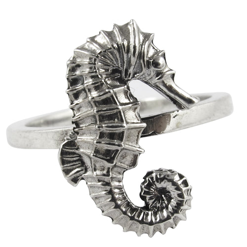 William Griffiths Sterling Silver Large Seahorse Stack Ring
