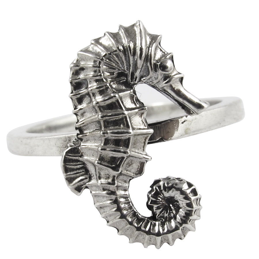 William Griffiths Sterling Silver Large Seahorse Stack Ring