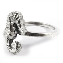 Load image into Gallery viewer, William Griffiths Sterling Silver Large Seahorse Stack Ring