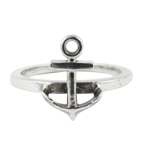 William Griffiths Sterling Silver Small Anchor Stack Ring
