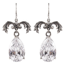 Load image into Gallery viewer, William Griffiths Large Sterling Silver and Cubic Zirconia Detail Earrings
