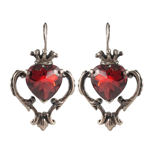 William Griffiths Large Florentine Heart Earrings
