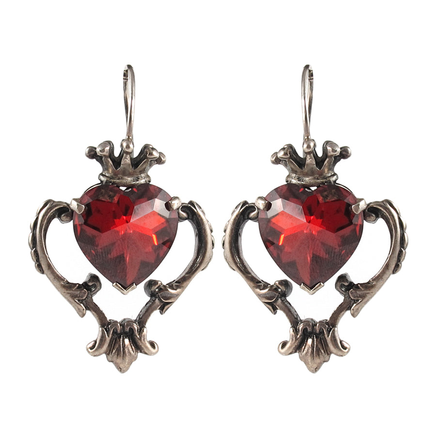 William Griffiths Large Florentine Heart Earrings