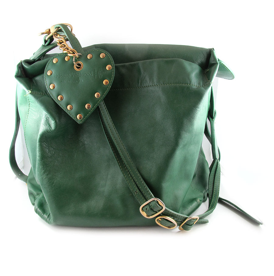 Vintage Vivienne Westwood London Green Leather Shoulder Bag