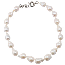 Load image into Gallery viewer, Genuine Fresh Water Baroque Cone Shaped Cream Pearls with Silver Barrel Clasp
