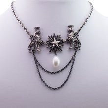 Load image into Gallery viewer, William Griffiths Lioness Necklace Sterling Silver &amp; White Pearl