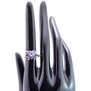 William Griffiths Sterling Silver Split Shank Purple Heart Ring
