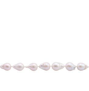 Genuine Fresh Water Baroque Cone Shaped Cream Pearls with Silver Barrel Clasp