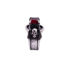 Load image into Gallery viewer, William Griffiths Sterling Silver Red Cubic Zirconia with Skull Details
