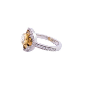 William Griffiths Sterling Silver & Solid Gold Rose Cut Diamond Ring