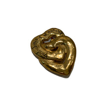 Load image into Gallery viewer, Vintage YSL Signed Heart Shaped Gold Earrings (clip-on)