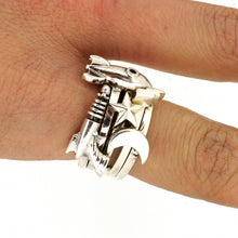 Load image into Gallery viewer, William Griffiths Sterling Silver Fangs Stack Ring