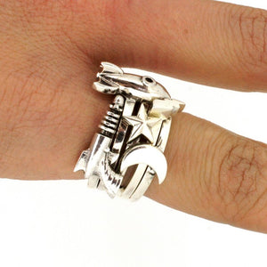William Griffiths Sterling Silver Dagger Handle Stack Ring