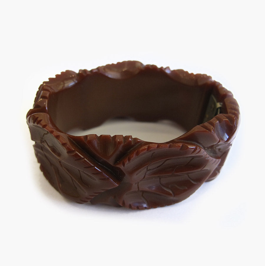 Vintage Heavily Carved Bakelite Clamper Bracelet