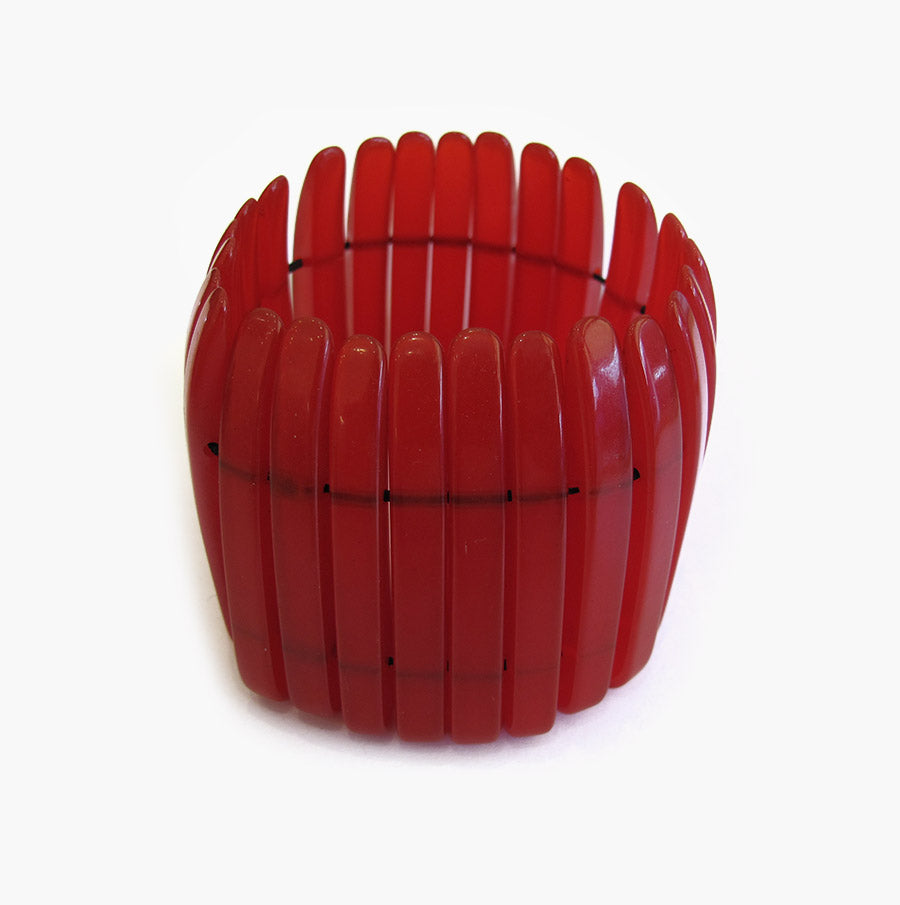 Vintage Stretch Red Bakelite Bangle