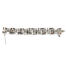 Load image into Gallery viewer, Vintage Deco Rhinestone Baguette Bracelet - Silver Plated