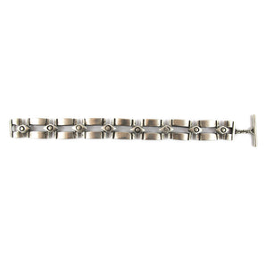 Vintage Sterling Silver Square Link Bar Bracelet