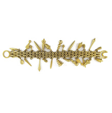 Load image into Gallery viewer, Vintage Gold Plated Charm Bracelet