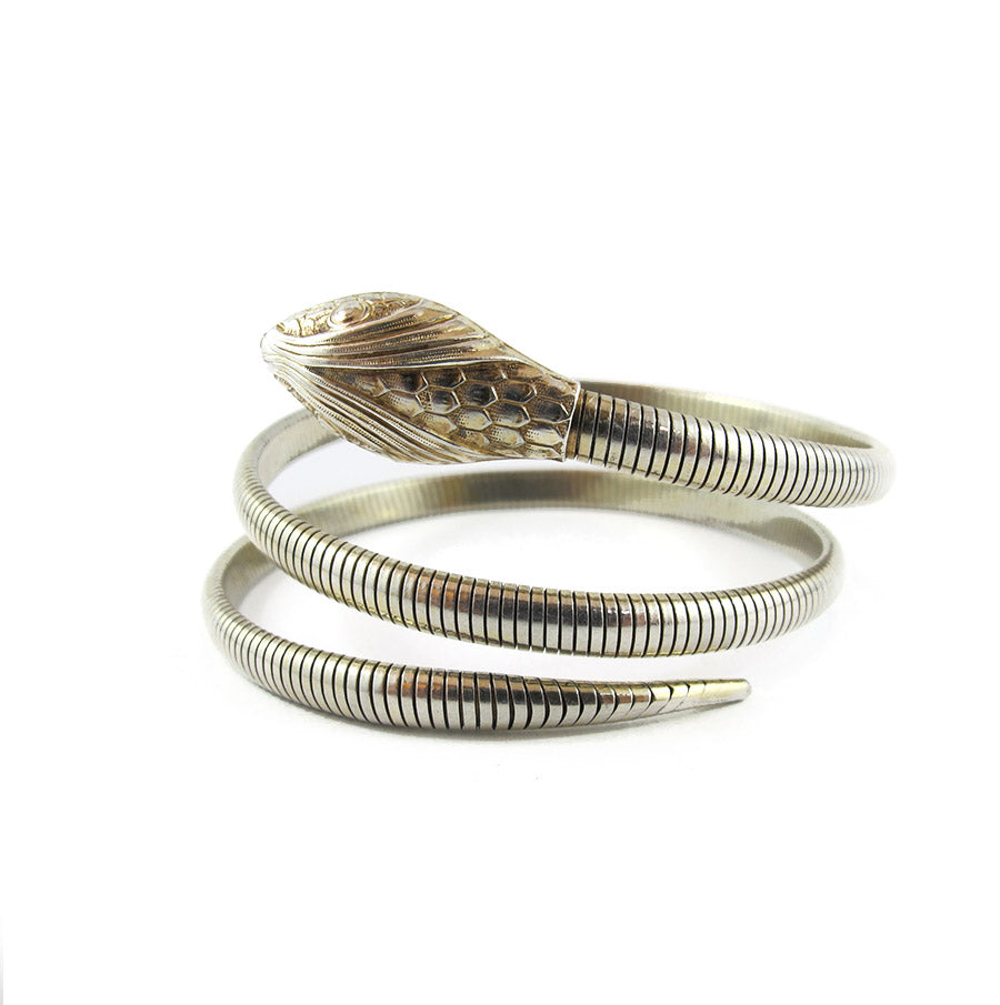 Vintage Sterling Silver Signed 'Forstner' Snake Coil Bangle