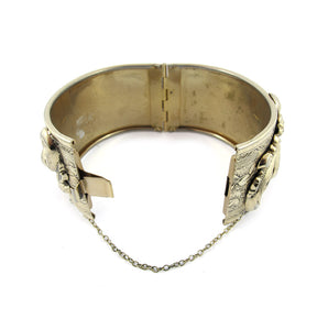 Vintage Repousee Gold Work Clamper Bangle