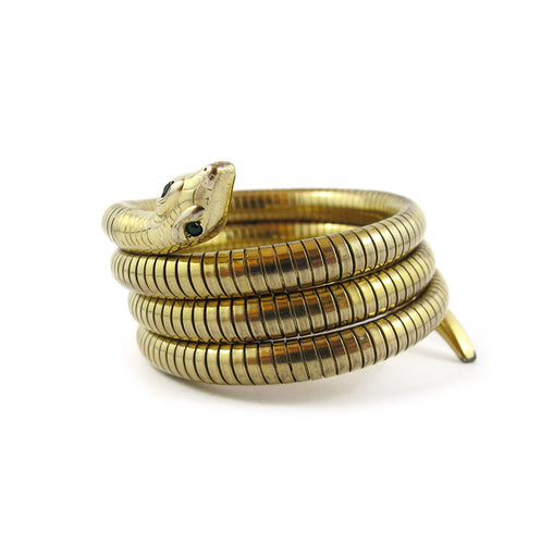 Vintage Gold Plated Snake Coil Bangle