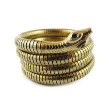 Load image into Gallery viewer, Vintage Gold Plated Snake Coil Bangle
