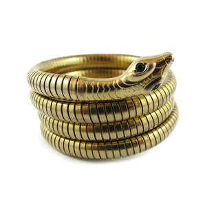 Vintage Gold Plated Snake Coil Bangle