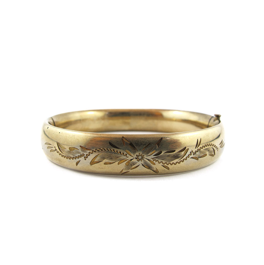 Vintage Gold Filled Etched Bangle