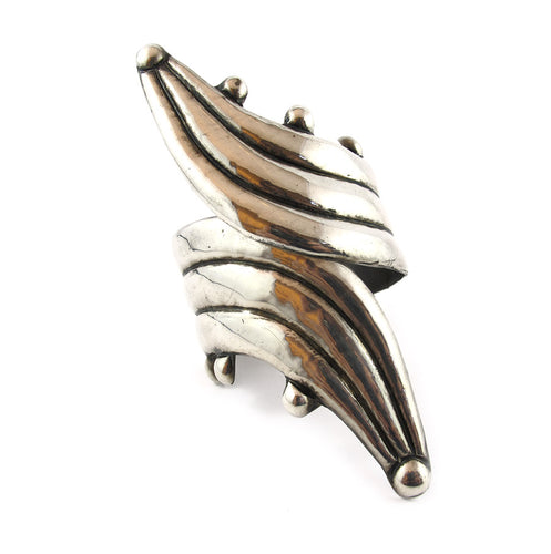 Vintage Mexican Sterling Silver Hinged Cuff