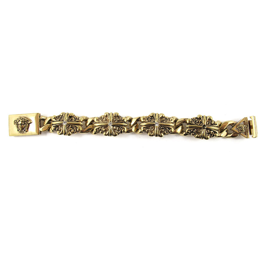 Vintage Signed 'GIANNI VERSACE' Gold Plated Madusa Head Link Bracelet