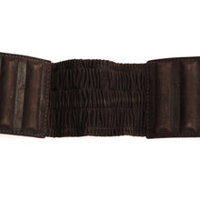 Load image into Gallery viewer, Vintage FENDI Belt in Chocolate Suede Leather and Green Perspex Buckle c.1990