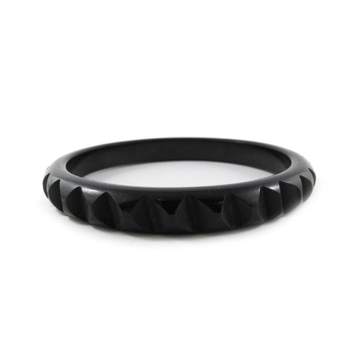 Vintage Bakelite Bangle With Sliced Carving