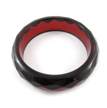 Load image into Gallery viewer, Vintage Faceted Bakelite Bangle - Cherry Red Transparent