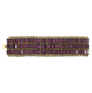 Harlequin Market Baguette Crystal Cuff - Amethyst