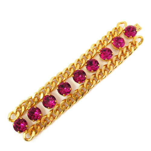 Harlequin Market Crystal Bracelet - Fuchsia Pink