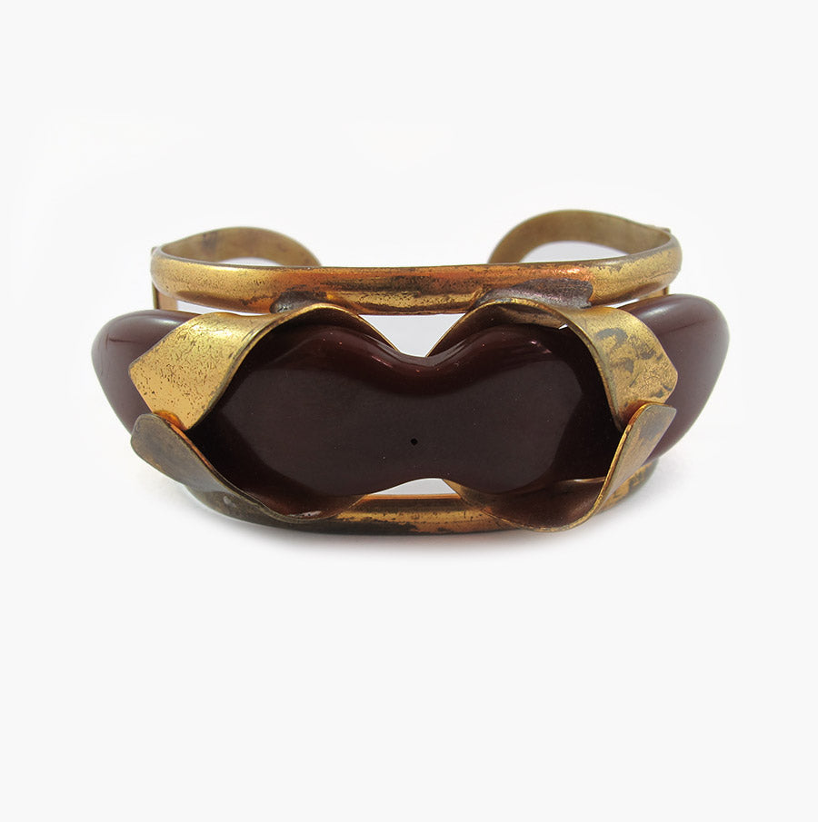 Brown & Gold Cuff - Harlequin Market