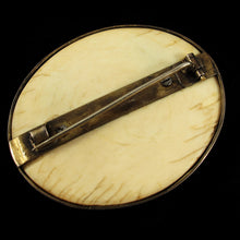 Load image into Gallery viewer, Antique Victorian Handcrafted Ivory &amp; Brass Brooch c.1900 - Harlequin Market